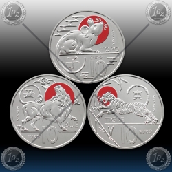 3 x 10 EVRO SAN MARINO 2022 (LUNAR) UNC 3 x 10 EVRO SAN MARINO 2022 (LUNAR) UNC